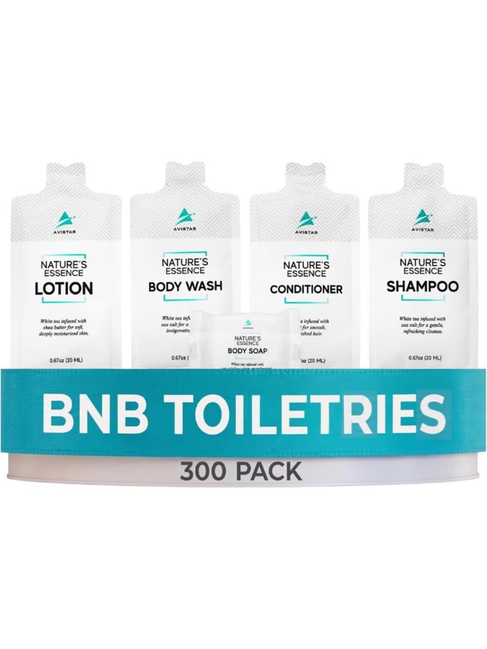 300 Bulk Travel Size Toiletries Pack - Hotel Shampoo, Conditioner & Soap Set